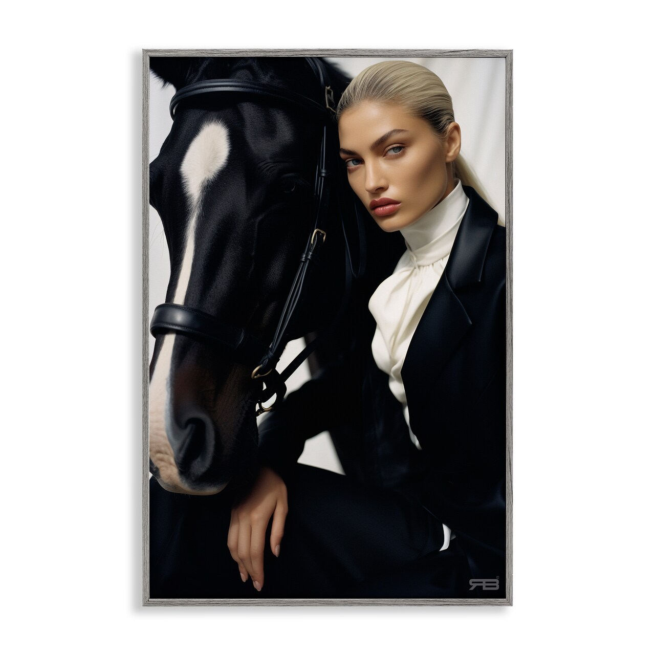 Stupell Industries Fashionable Equestrian Girl Framed Giclee Wall Art Design by RB